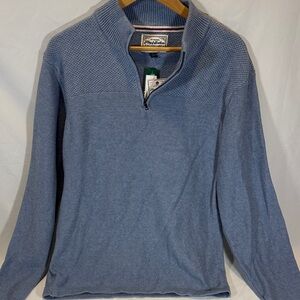 Flag & Anthem Men's Large Light Blue Zip-Up Sweater NWT
